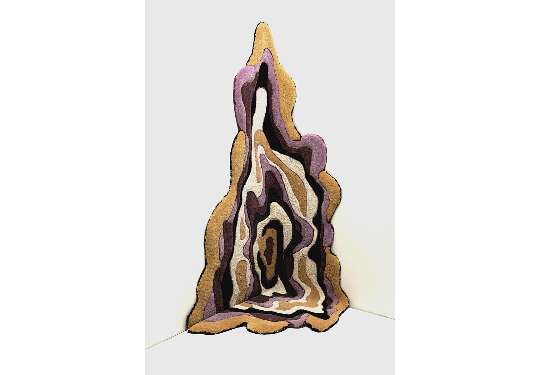 Immersed in Space, 2022, Wool and Acrylic Yarns, Woven Cotton Backing Cloth, 92 x 52 in.