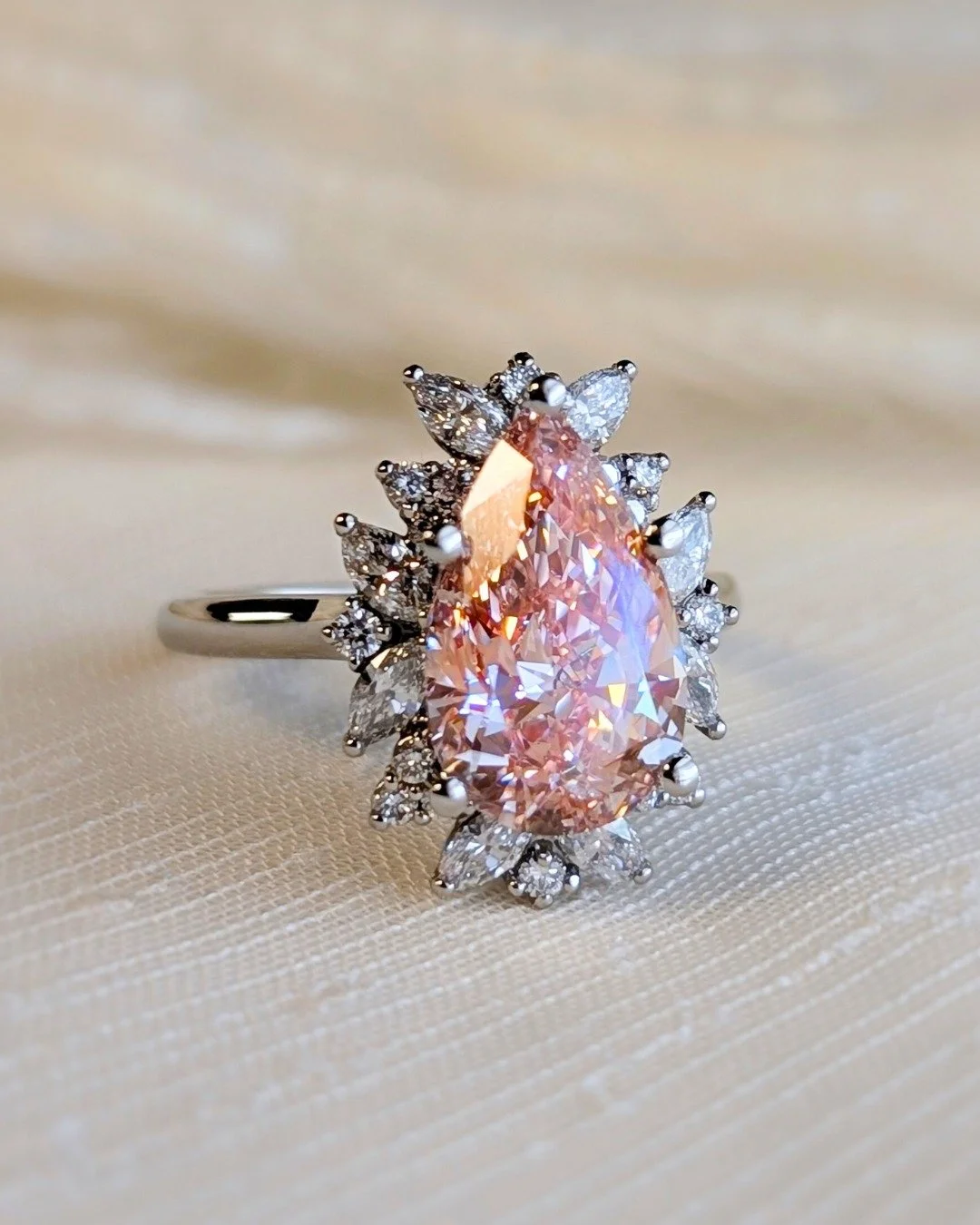 Linda is excited to share this one-of-a-kind design and it’s easy to see why!
Our client envisioned a design that was vintage inspired, but with a healthy dash of her personal flair incorporated into the main gemstone. With that in mind, the s