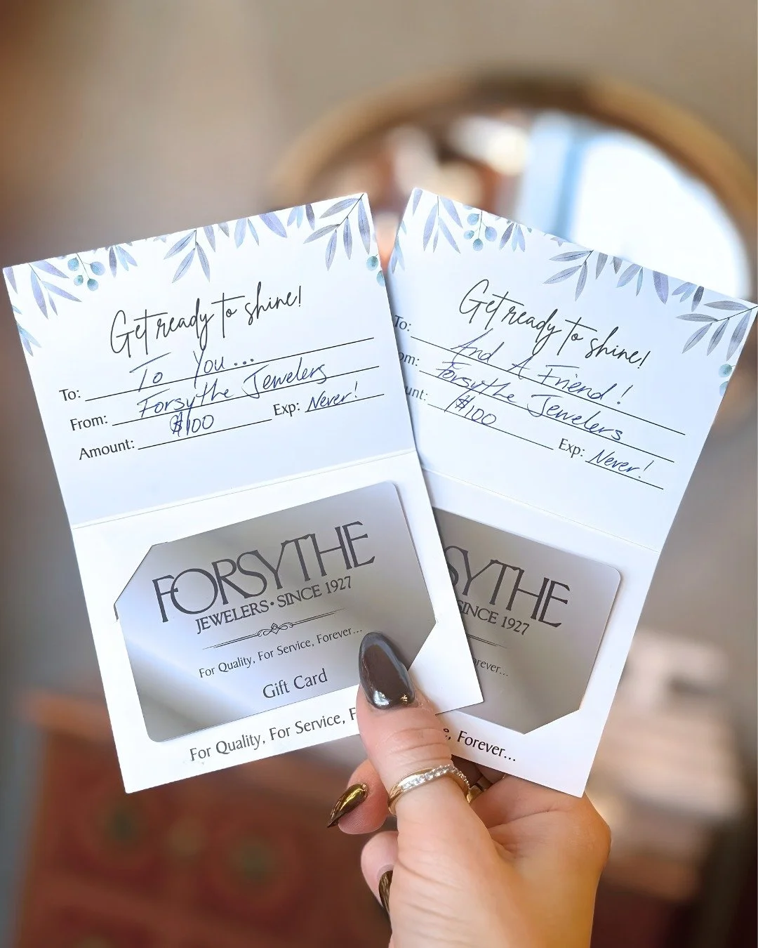 Valentine&rsquo;s Day is all about celebrating the people who matter most. This year, we&rsquo;re sharing the love with our new Forsythe Jewelers gift cards.

To celebrate, one lucky winner will receive two $100 gift cards; one for you and one to sha