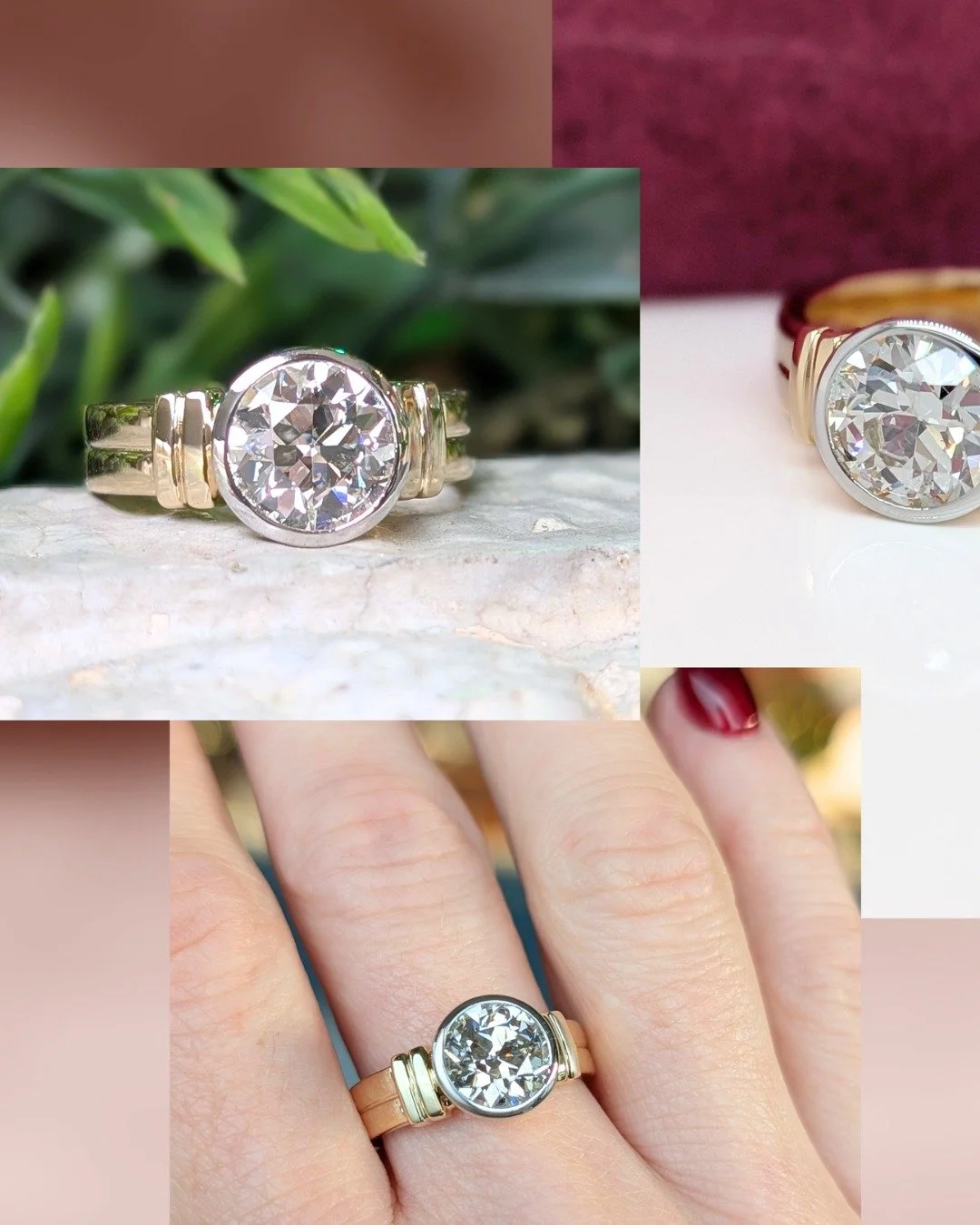 Some pieces hold a lifetime of meaning before they ever become a ring.

Janet came to us with a diamond that had been in her family for years. She knew she wanted something simple, clean, and timeless to honor it. Together, we designed a two-tone bez