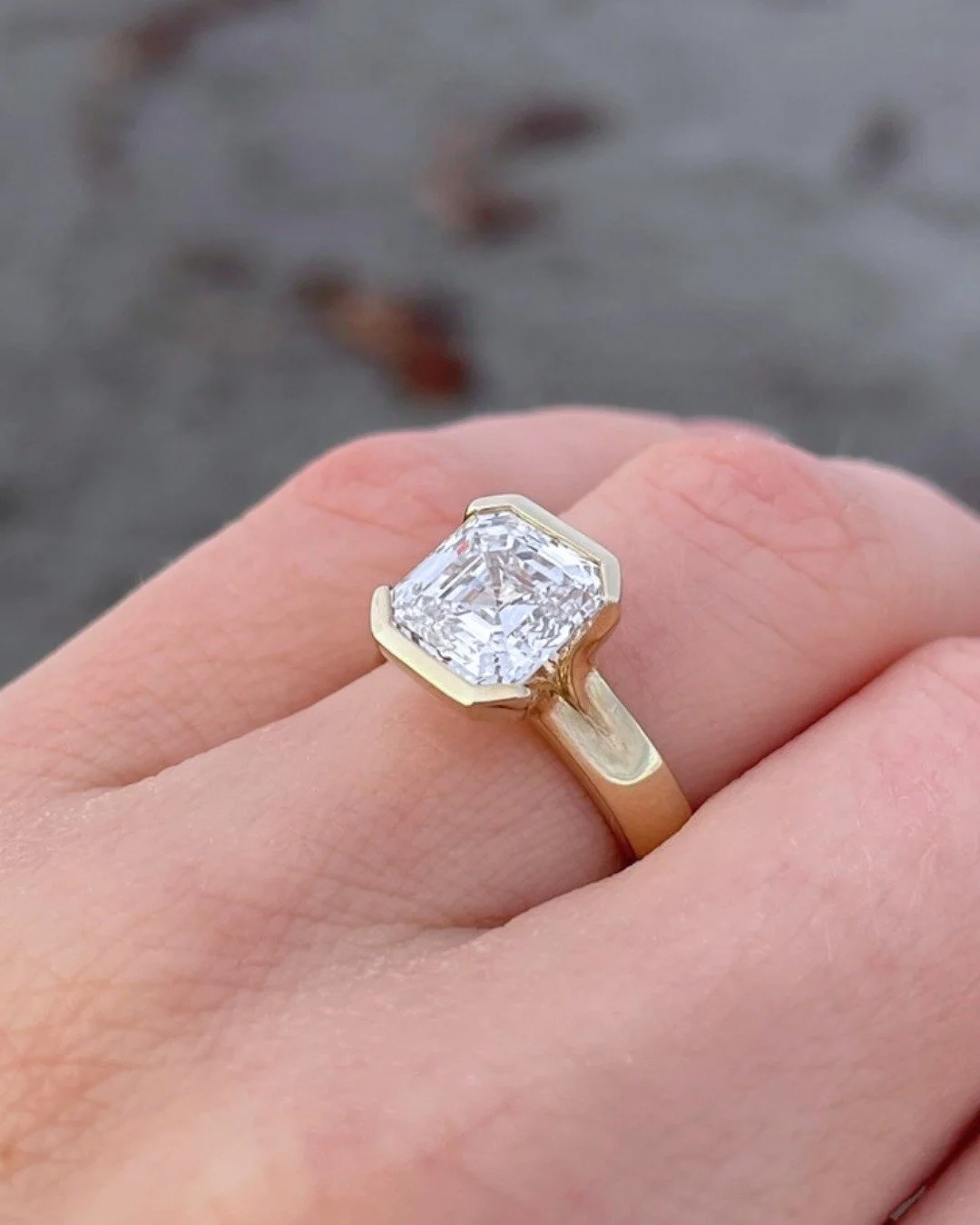 He knew she wanted a yellow gold split shank, but wasn&rsquo;t entirely sure on the center. The entire team was thrilled when he landed on an asscher cut.

Have you ever heard of this faceting style?