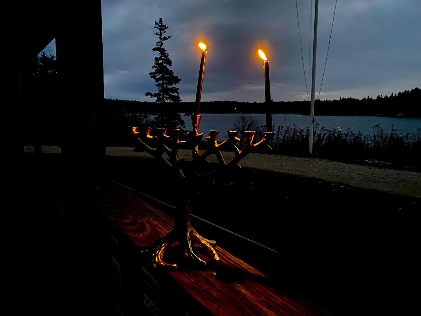 The grills are cold, but the menorah is blazing. Happy Hanukkah from the CHYC porch!