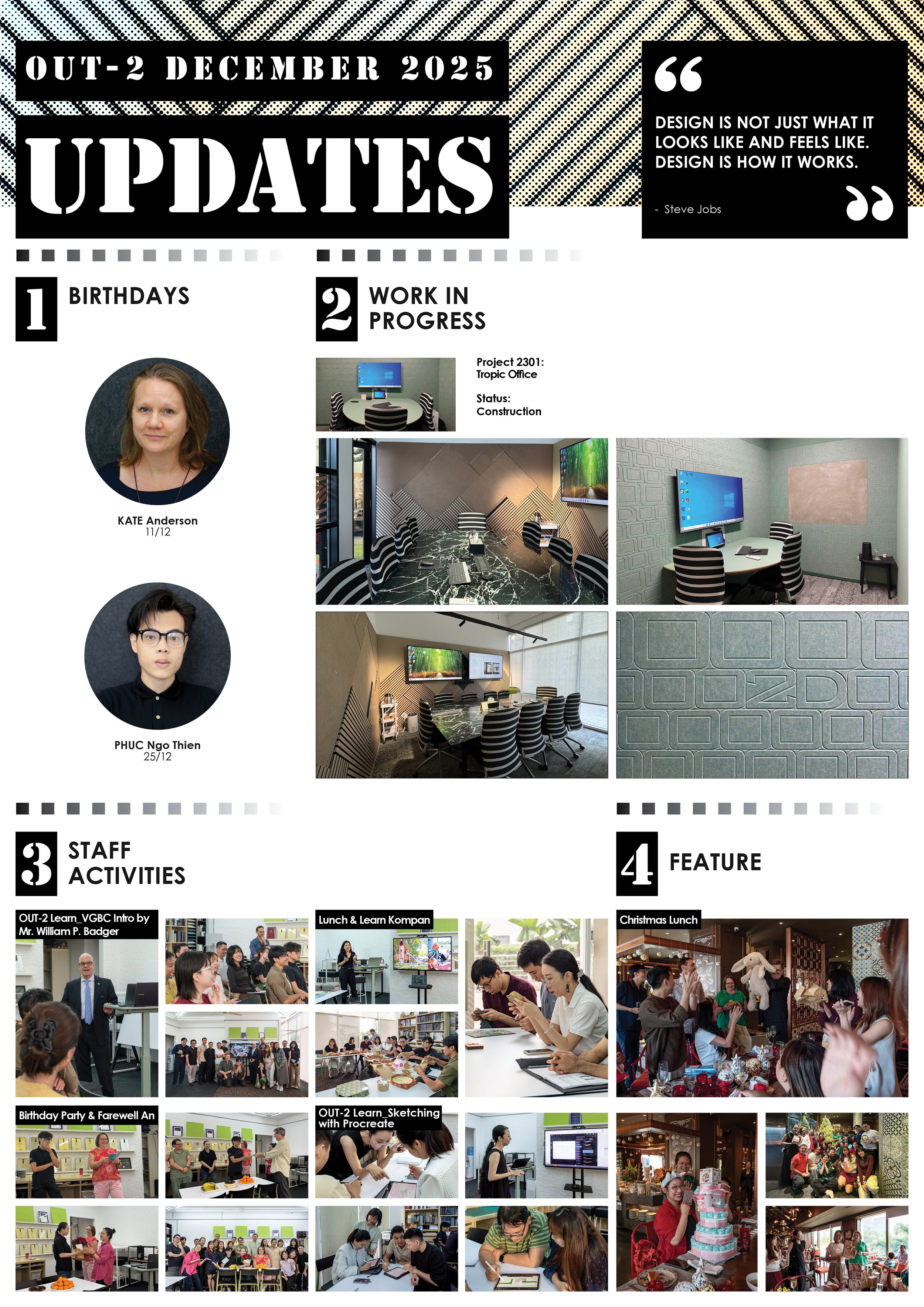 OUT-2 DESIGN, DECEMBER UPDATES