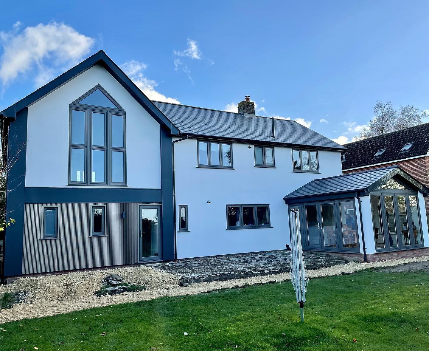 One of our favourite installations. Residence 7s windows in &ldquo;Corse Lawn&rdquo;. 
Beautiful colour contrast with the render and cladding.