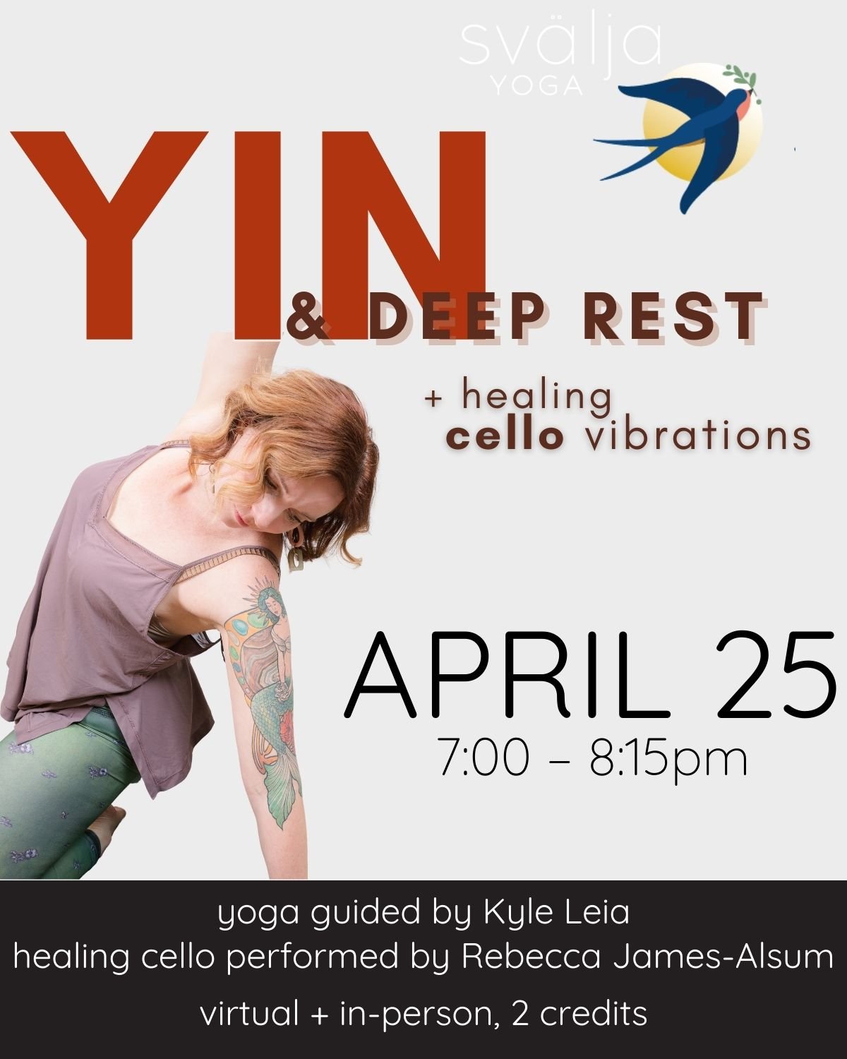 THIS Thursday! ☯

🌒 Resonant Healing 🌒
Thursday, April 25th at 7:00pm

A therapeutic, slow-paced form of yoga guided by @kyle.leia  where postures are held passively with the support of props for longer periods of time (1-10 minutes) to move into o