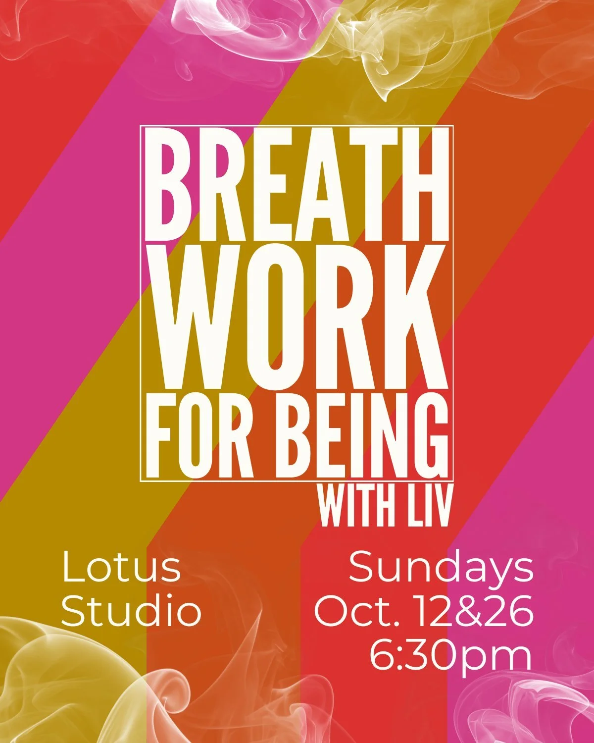 ⇉ ✷ NEW CLASS ✷ ⇇
𝗕𝗿𝗲𝗮𝘁𝗵𝘄𝗼𝗿𝗸 𝗳𝗼𝗿 𝗕𝗲𝗶𝗻𝗴
with Liv @livchristine 
Sunday 6:30 - 7:30pm

Don't forget our Sunday staple :
Qigong with Krista at 8:00 am!