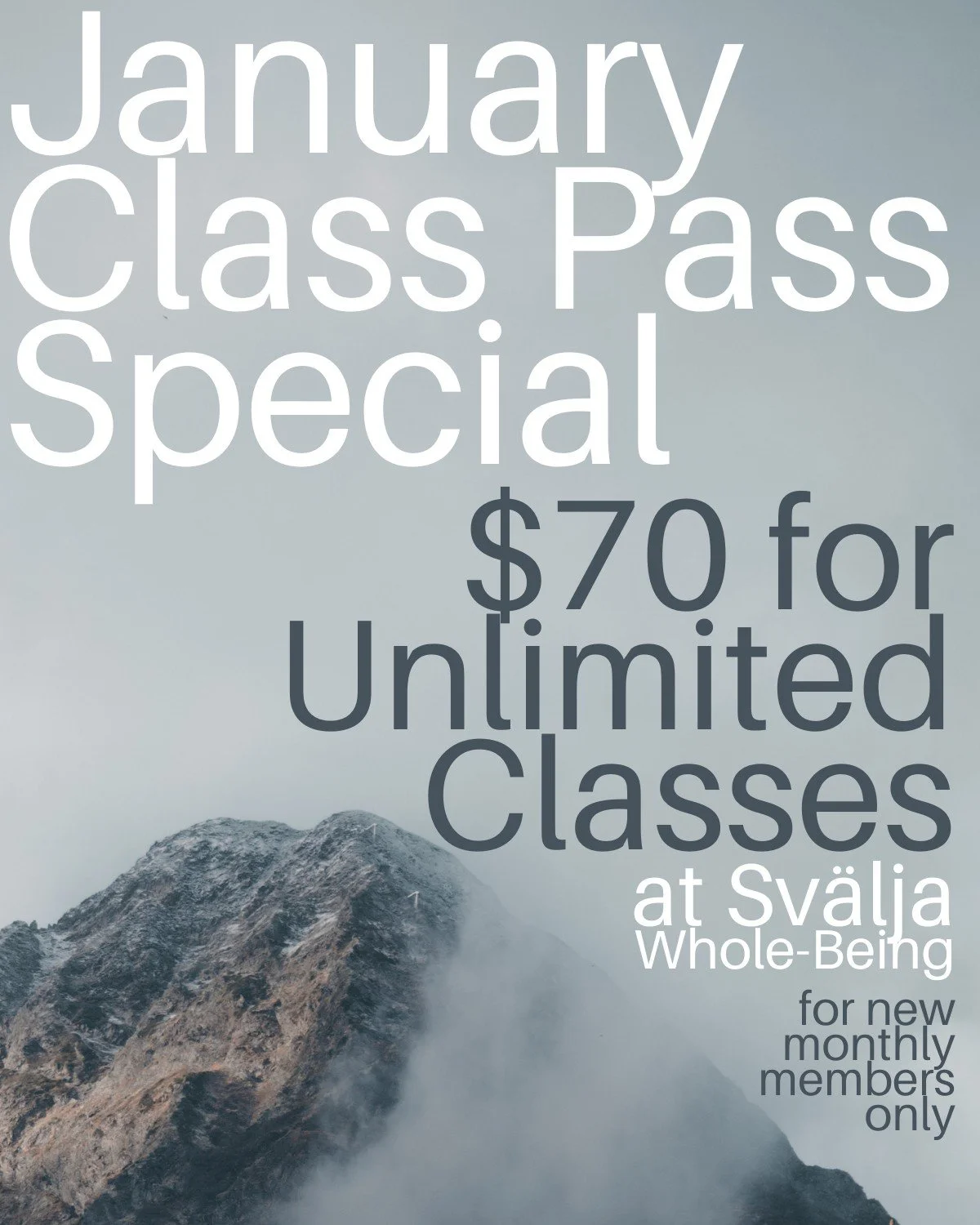 ✽ 𝗥𝗲𝗮𝗱𝘆 𝘁𝗼 𝘁𝗿𝘆 𝗦𝘃𝗮̈𝗹𝗷𝗮? ✽

A sweet deal is here for you! New members enjoy 30 Days of Unlimited Yoga for only $70 throughout January. See how a healing-centered practice might be exactly what you need...exactly now.

Details and Sign-