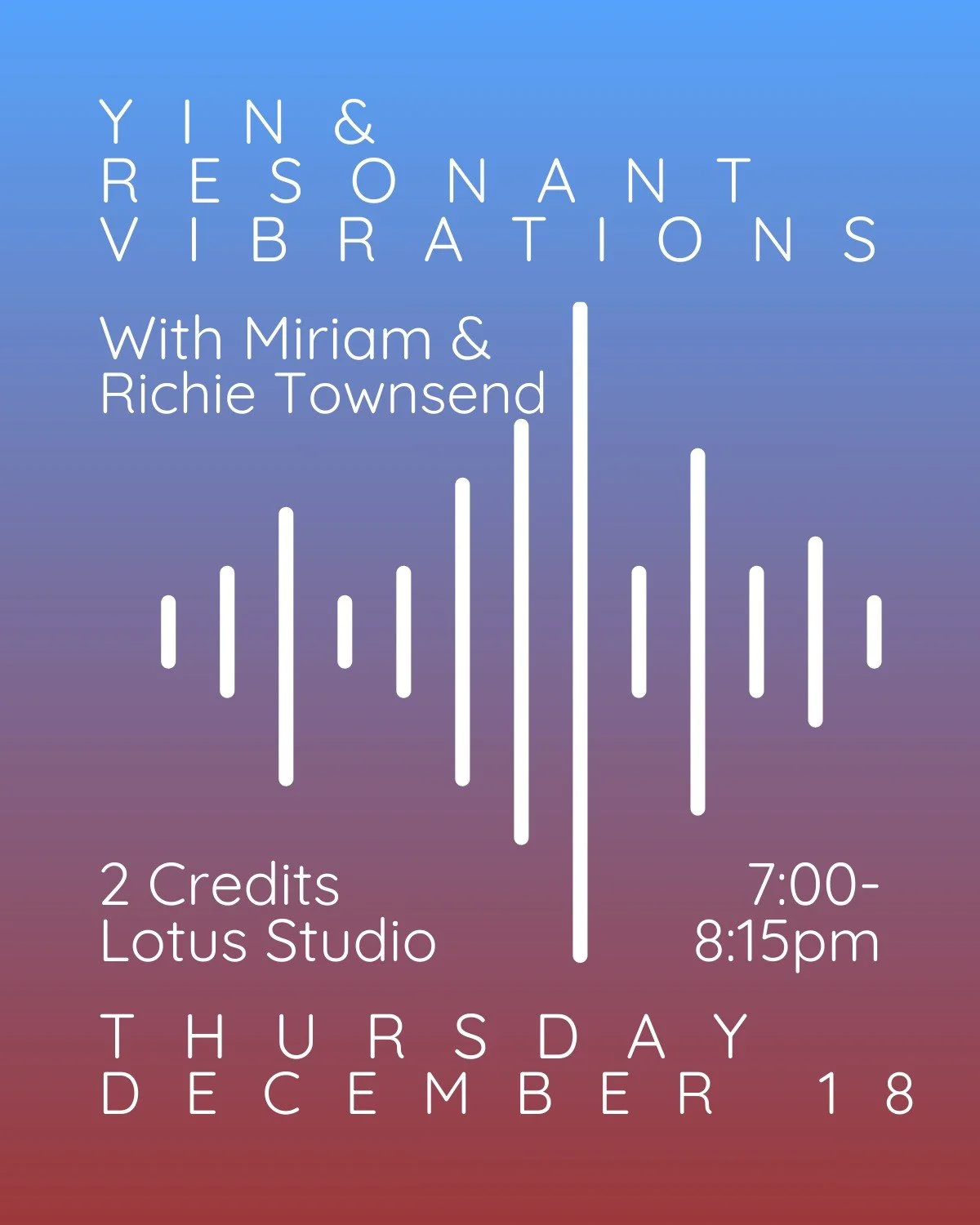 ☀ 𝗦𝗽𝗲𝗰𝗶𝗮𝗹 𝗢𝗳𝗳𝗲𝗿𝗶𝗻𝗴𝘀 𝘁𝗵𝗶𝘀 𝘄𝗲𝗲𝗸! ☀

☀︎₊˚⊹ 𝗬𝗶𝗻 &amp; 𝗟𝗶𝘃𝗲 𝗥𝗲𝘀𝗼𝗻𝗮𝗻𝘁 𝗩𝗶𝗯𝗿𝗮𝘁𝗶𝗼𝗻𝘀
Dreamy guitar meanderings by Richie Townsend invite you to settle into the embodied ground of Being, while Miriam&rsquo;s Yin 