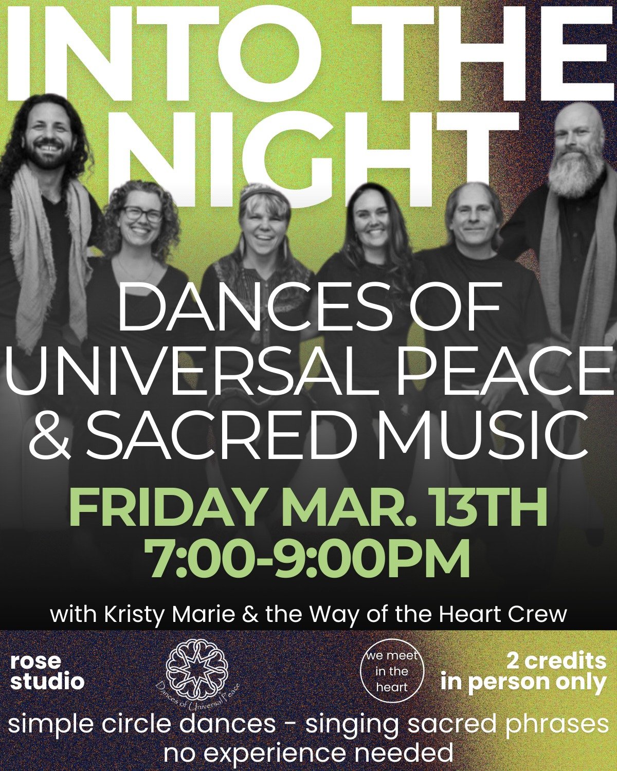 Join Kristy Marie and friends for a transformative evening of shared musical and movement practices designed to unite hearts and dissolve boundaries.

◠ 𝗜𝗻𝘁𝗼 𝘁𝗵𝗲 𝗡𝗶𝗴𝗵𝘁: 𝗗𝗮𝗻𝗰𝗲𝘀 𝗼𝗳 𝗨𝗻𝗶𝘃𝗲𝗿𝘀𝗮𝗹 𝗣𝗲𝗮𝗰𝗲 𝗮𝗻𝗱 𝗦𝗮𝗰𝗿𝗲𝗱 ?