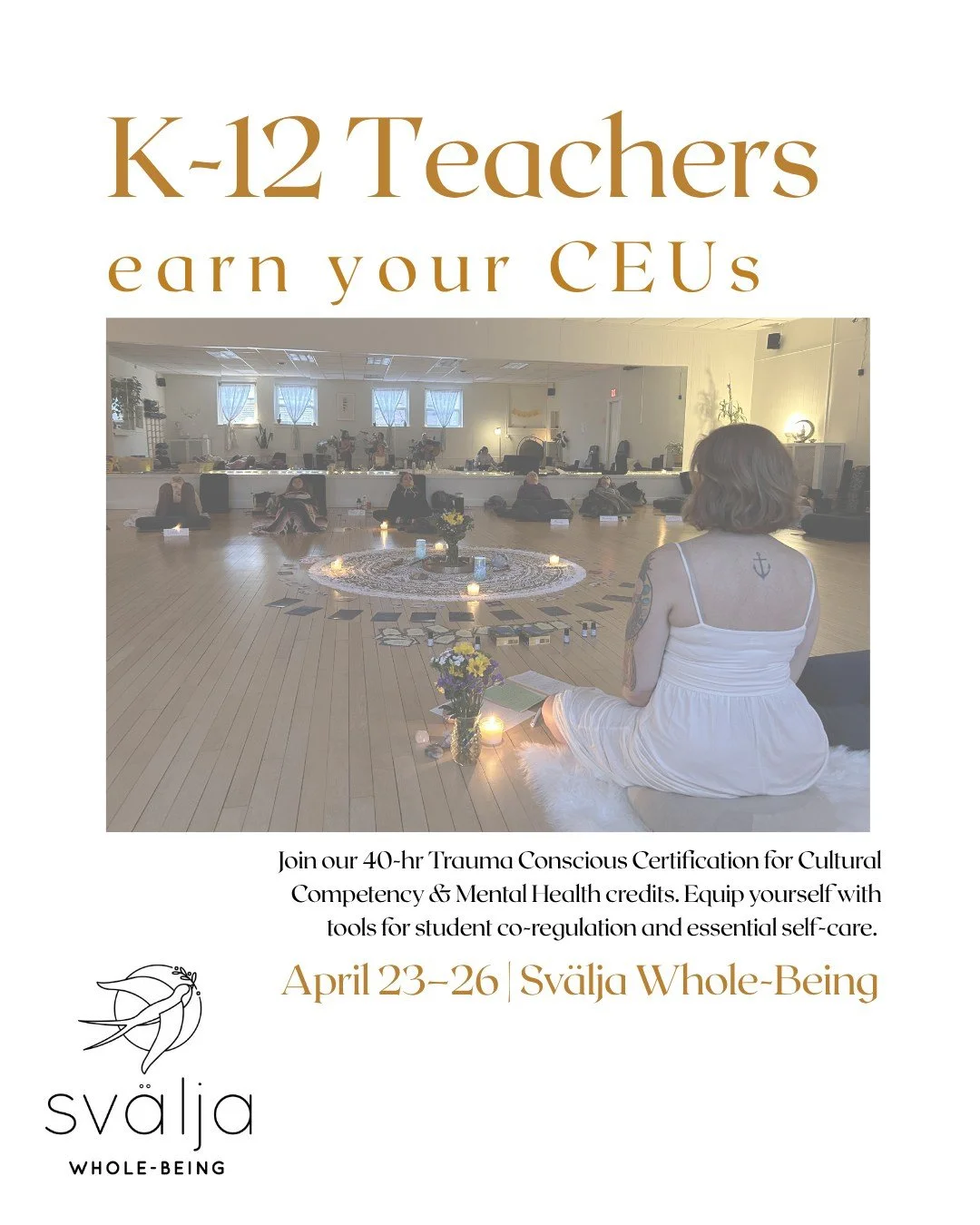 𝗞-𝟭𝟮 𝗧𝗲𝗮𝗰𝗵𝗲𝗿𝘀: 𝗝𝗼𝗶𝗻 𝘂𝘀 𝗔𝗽𝗿𝗶𝗹 𝟮𝟯&ndash;𝟮𝟲 in Duluth for our 40-hour Trauma Conscious Certification, eligible for CEUs in Cultural Competency and Mental Health. 

ⴾ You&rsquo;ll gain evidence-based tools for student co-regulat