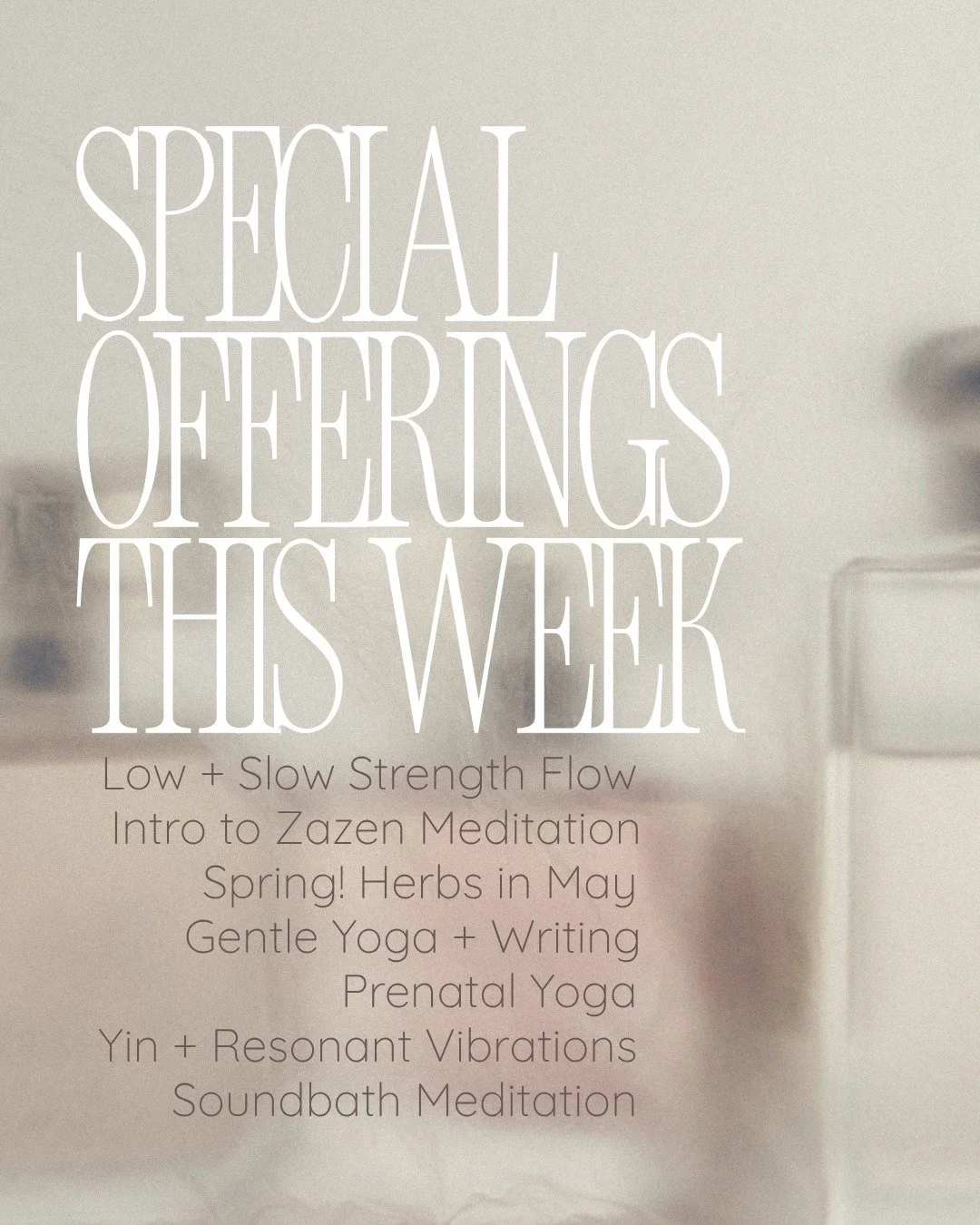 ⧲⧲ amazing special offerings this week ⧲⧲ 

We would love to have you join us for one or many!
@beheldwithkeera  @melissahepokoski  @abby.road.93 @miribeach @pausuarezgomis