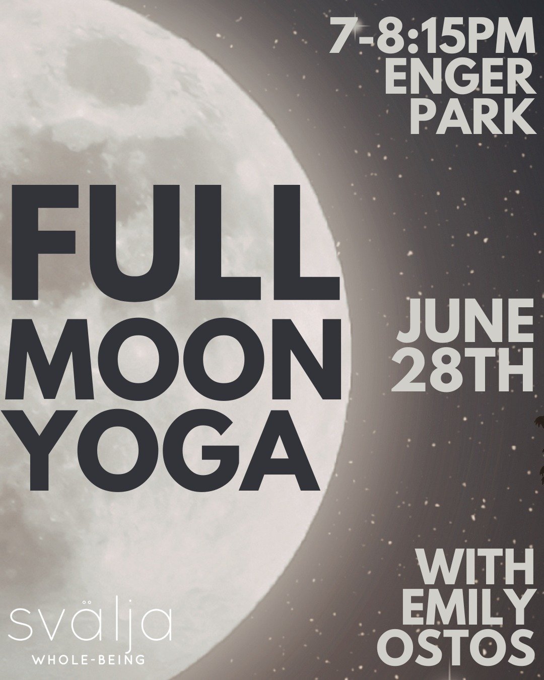 ⚪ 𝗖𝗲𝗹𝗲𝗯𝗿𝗮𝘁𝗲 𝘁𝗵𝗲 𝗳𝘂𝗹𝗹 𝗺𝗼𝗼𝗻 𝗼𝘂𝘁𝗱𝗼𝗼𝗿𝘀 𝗮𝘁 𝗘𝗻𝗴𝗲𝗿 𝗣𝗮𝗿𝗸! ⚪

Join our beloved Emily Ostos in anticipation of the full moon's light for a gentle, heart-opening yoga practice honoring lunar cycles, sacral energy, and the 