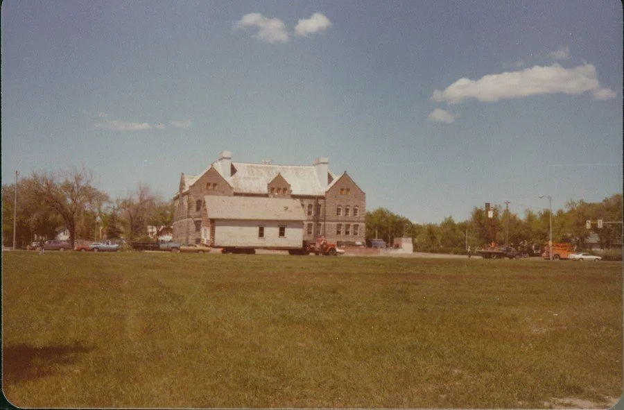 Moving the first schoolhouse, photographer John Staub [1992.066.0079]