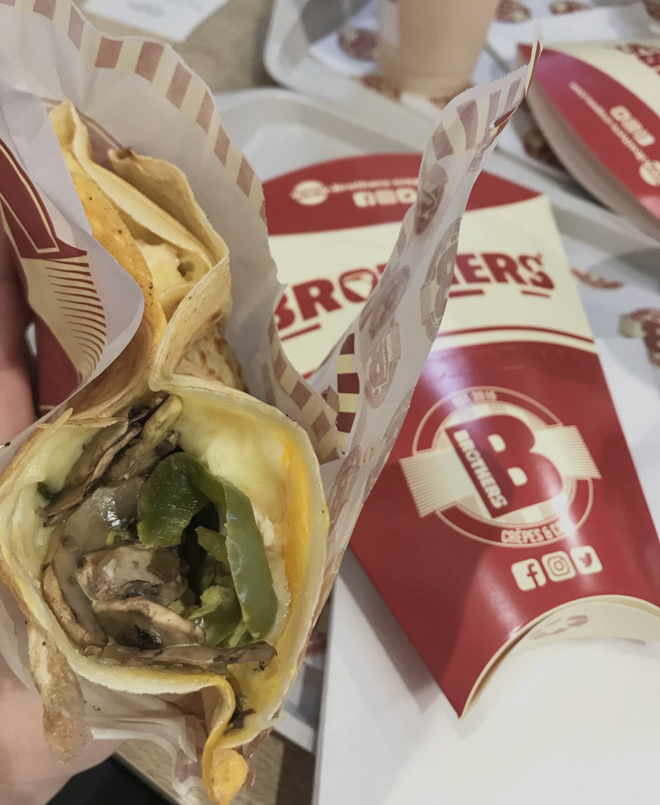 Curry chicken, green peppers, mushrooms, cheese all wrapped up in a crepe. Yes Please. Hands down the best food I ate while in Paris. 