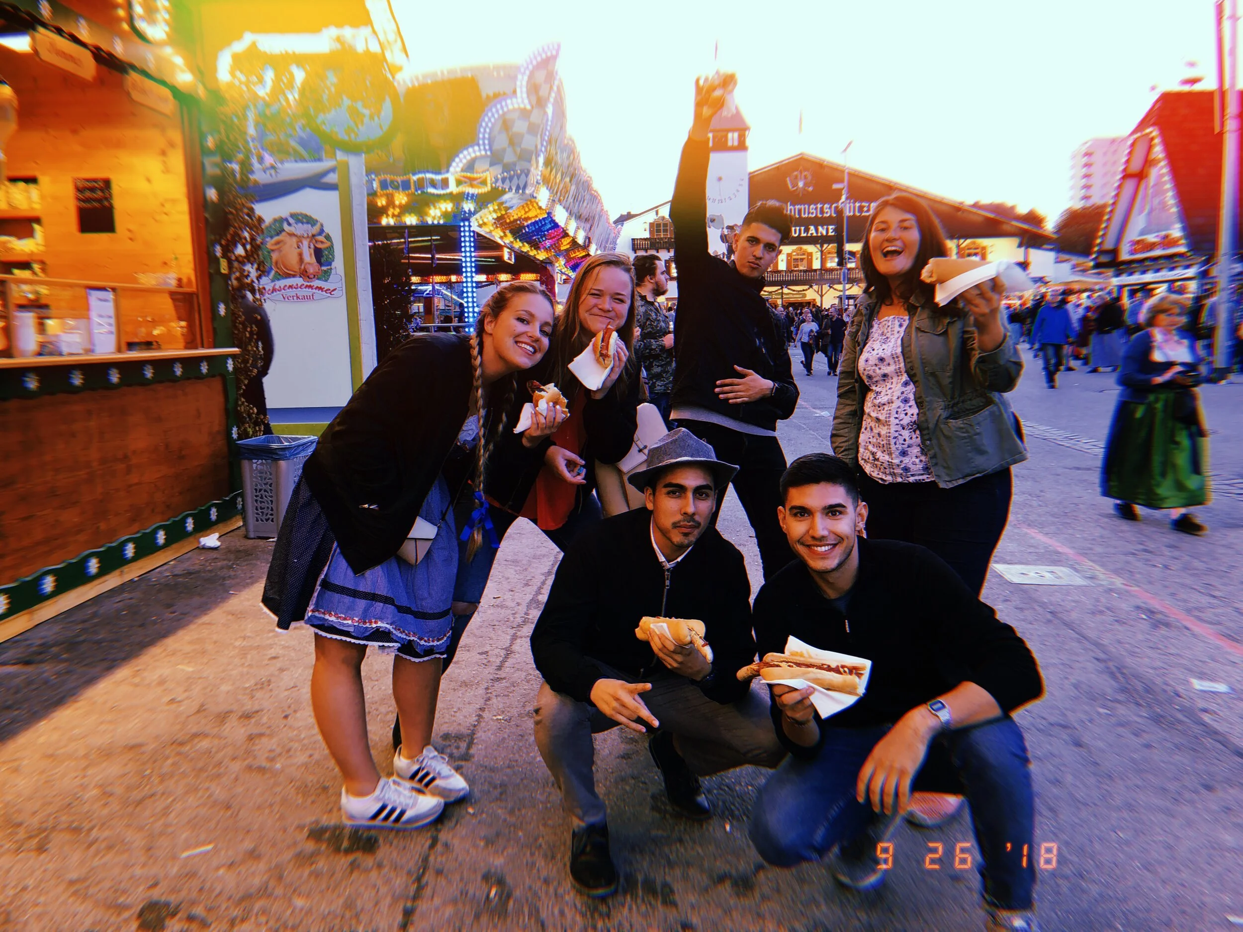 The brats at Oktoberfest are out of this world, Can't you tell? Look how excited we are about them!