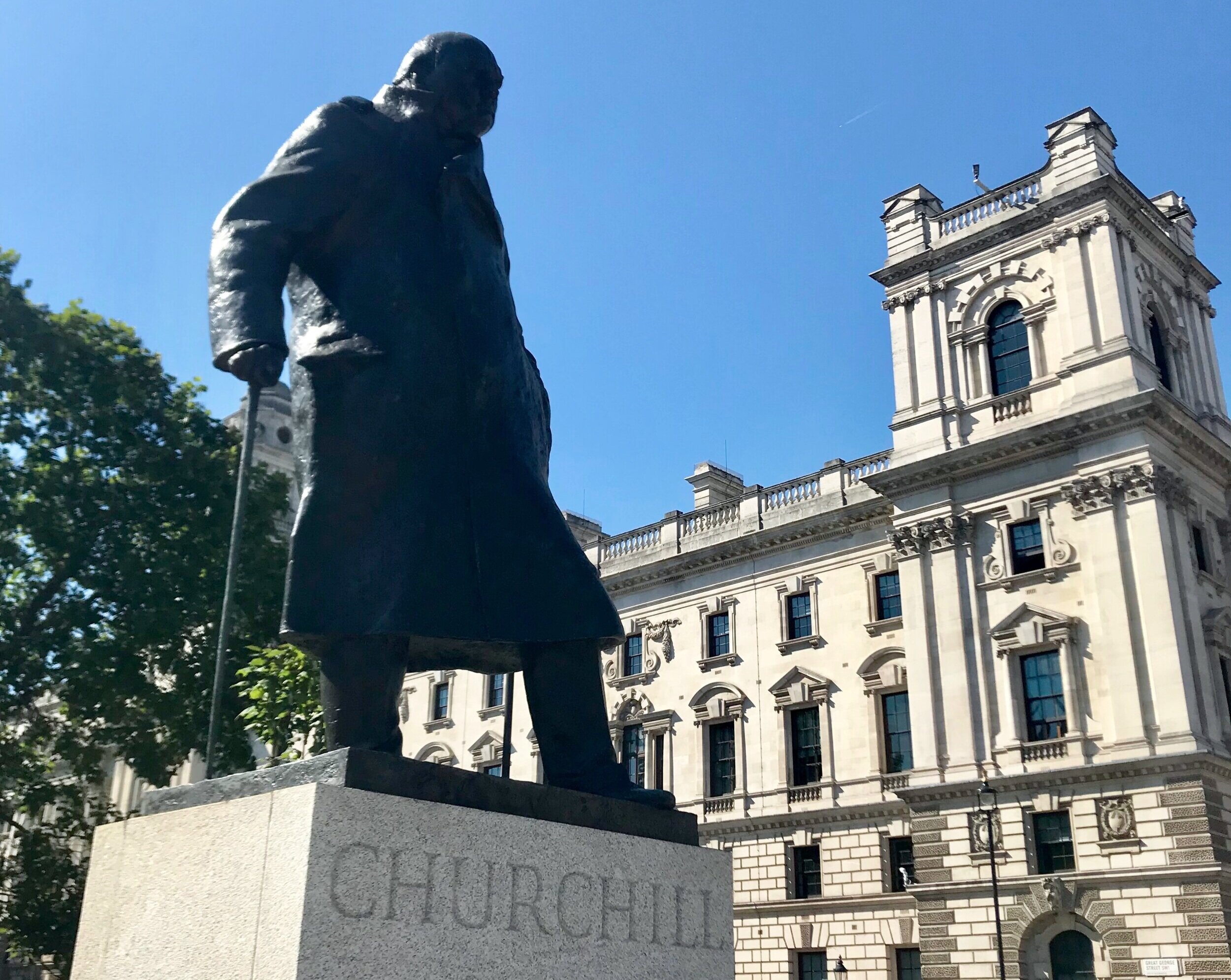 Stop 5: Parliament Square - Continue walking down Whitehall road which brings you directly into Parliament Square.  Parliament square is a beautiful green space in London that holds statues of 12 influential people including Winston Churchill, Nelson Mandela, Mahatma Gandhi, and several others. Parliament square is also surrounded by several prestigious buildings including Westminster Abbey, Middlesex Guildhall (The Supreme Court), and several other Government offices. Due to its location, It is often a prime location for all types of local protests. 