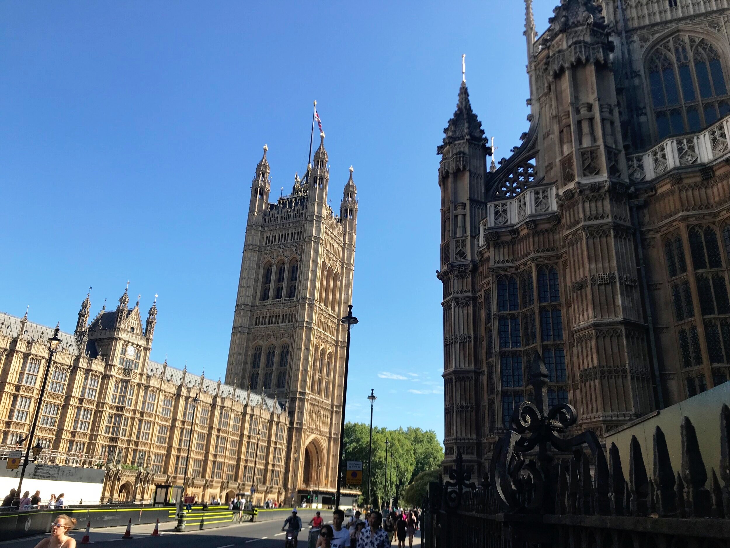 Stop 8: The Palace of Westminster - Just across Abingdon St. from Jewel Tower sits The Palace of Westminster and The Houses of Parliament. The current meeting place for the two houses of the British Parliament was built after the original house of parliament was destroyed by fire in 1834. The building that stands is called the New Palace. Much like the rest of London, it suffered great damage from airstrikes in WWII. It was hit by 14 different bombs throughout the attacks and afterward received major restorations. Currently, it is a truly stunning symbol of the power of England. It stands on the banks of the River Thames and is a magnificent sight to see. 