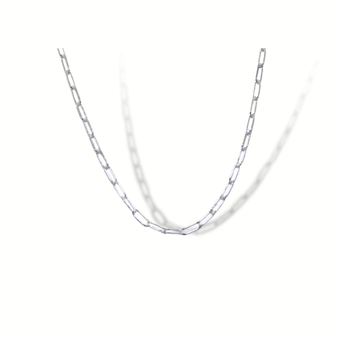 Elongated Silver Chain