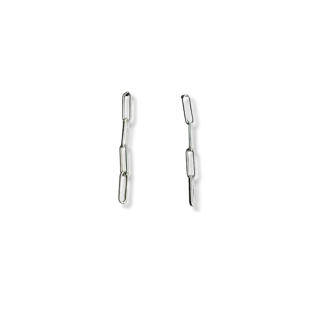 Link Post Earrings - Sterling Silver