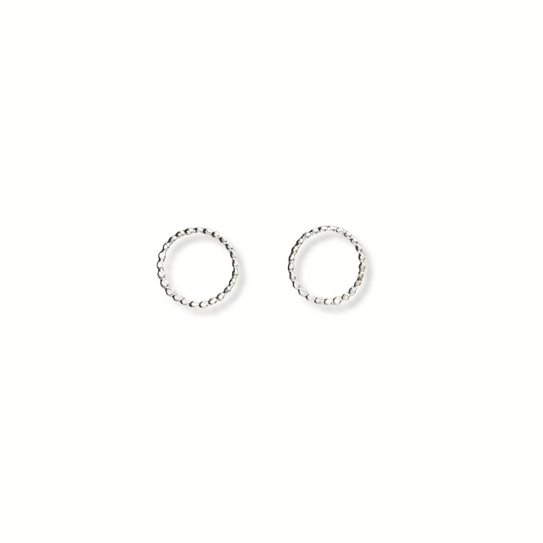 Circle Stud Earrings - Sterling Silver