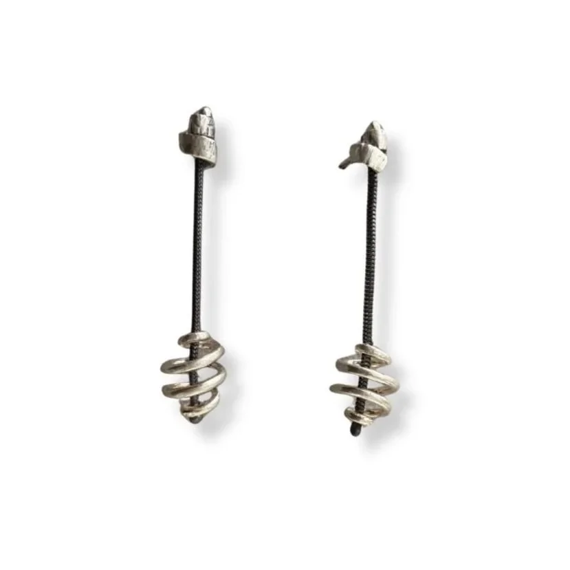Spiral Drop Earrings — Sterling Silver
