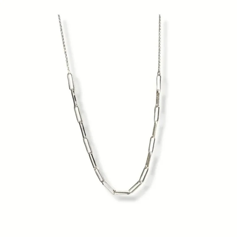 Mixed Chain Necklace —  Sterling Silver