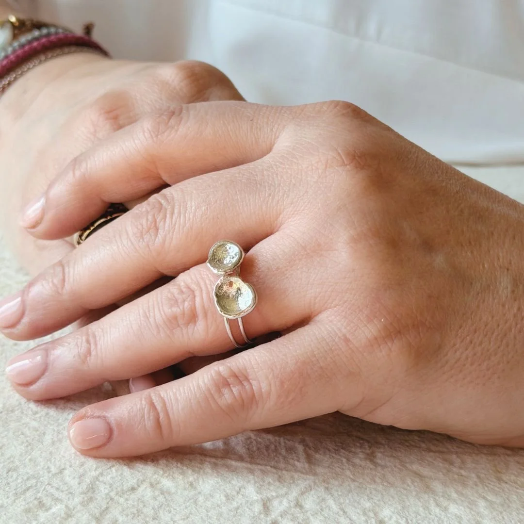 Organic Texture Rings in Sterling Silver - Worn.jpg