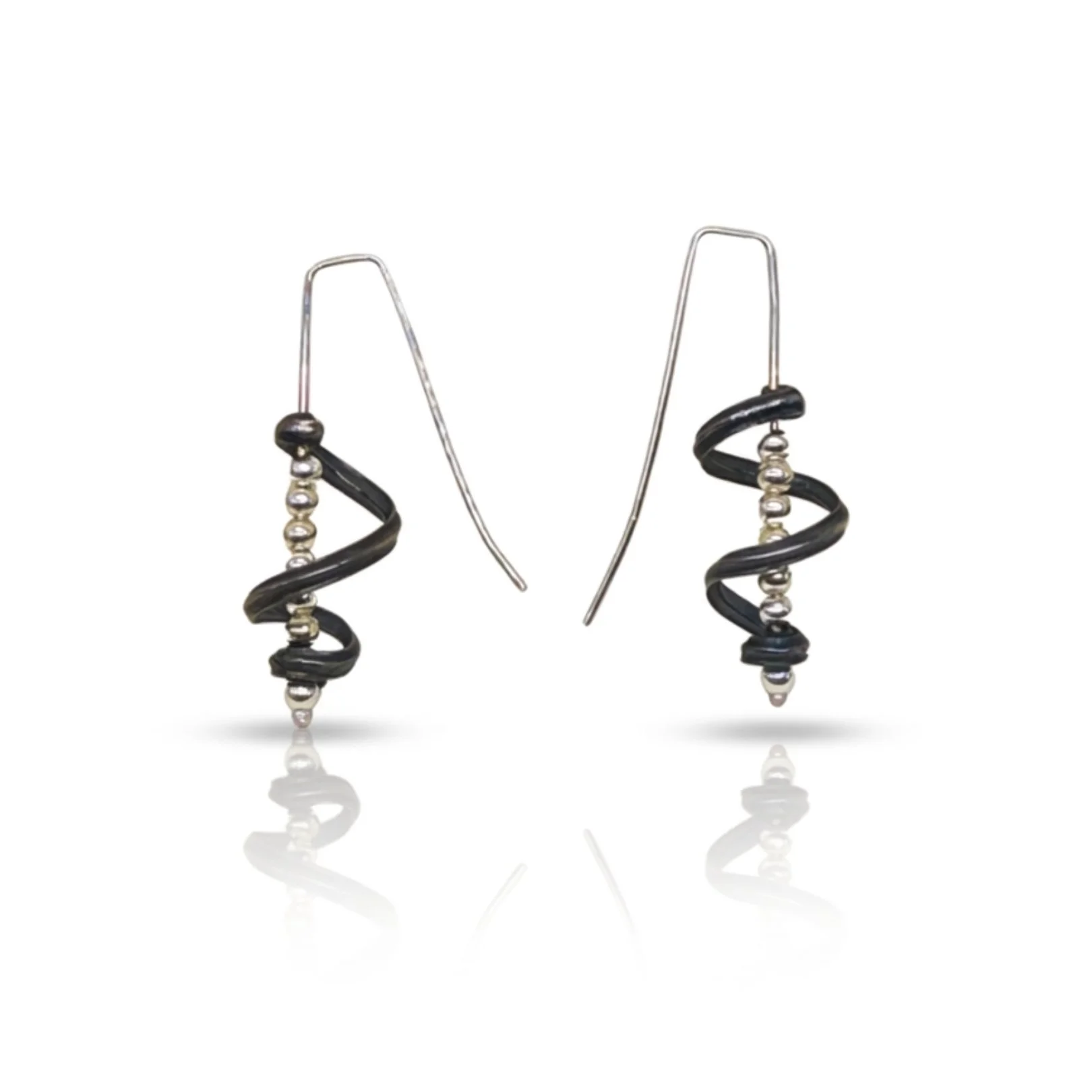 Oxidized Spiral Earrings