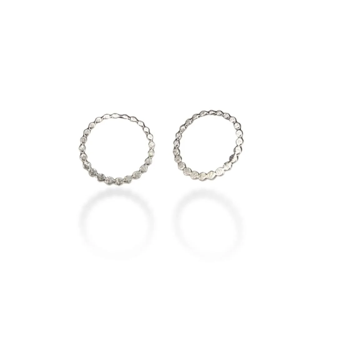 Circle Stud Earrings — Sterling Silver