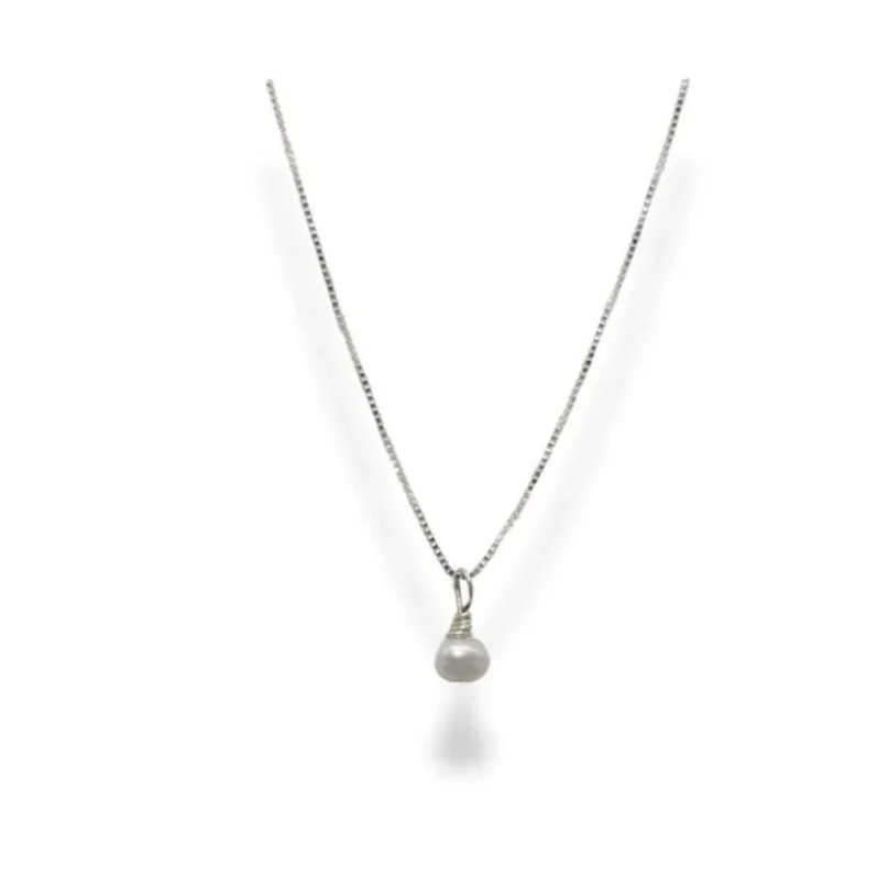 Pendant Necklace — Pearl & Sterling Silver
