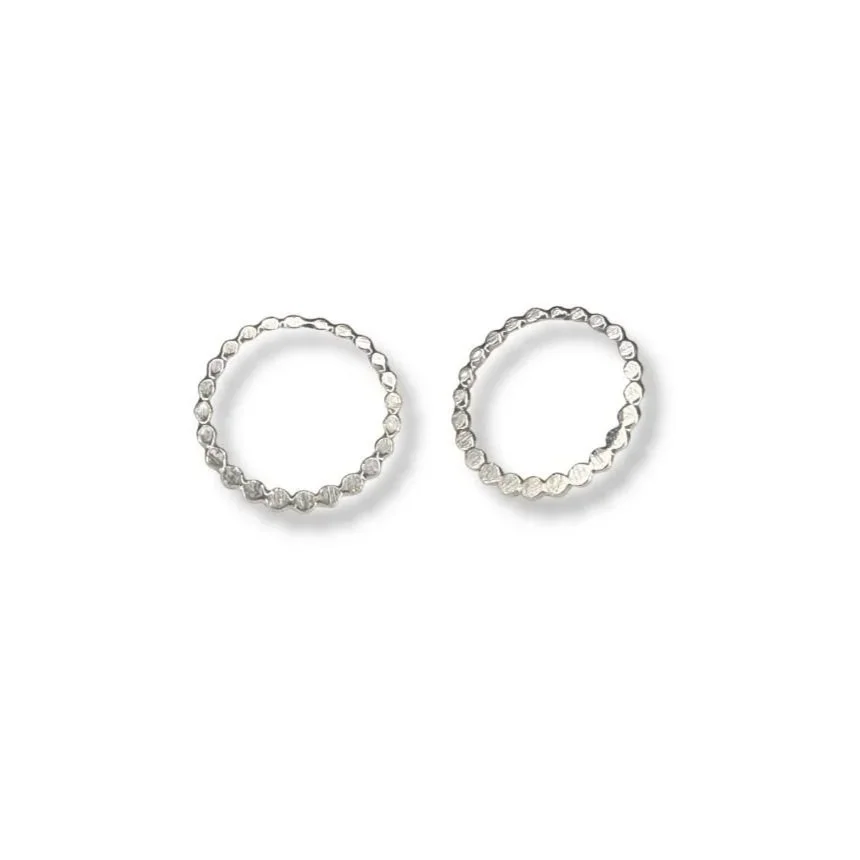 Circle Stud Earrings — Sterling Silver