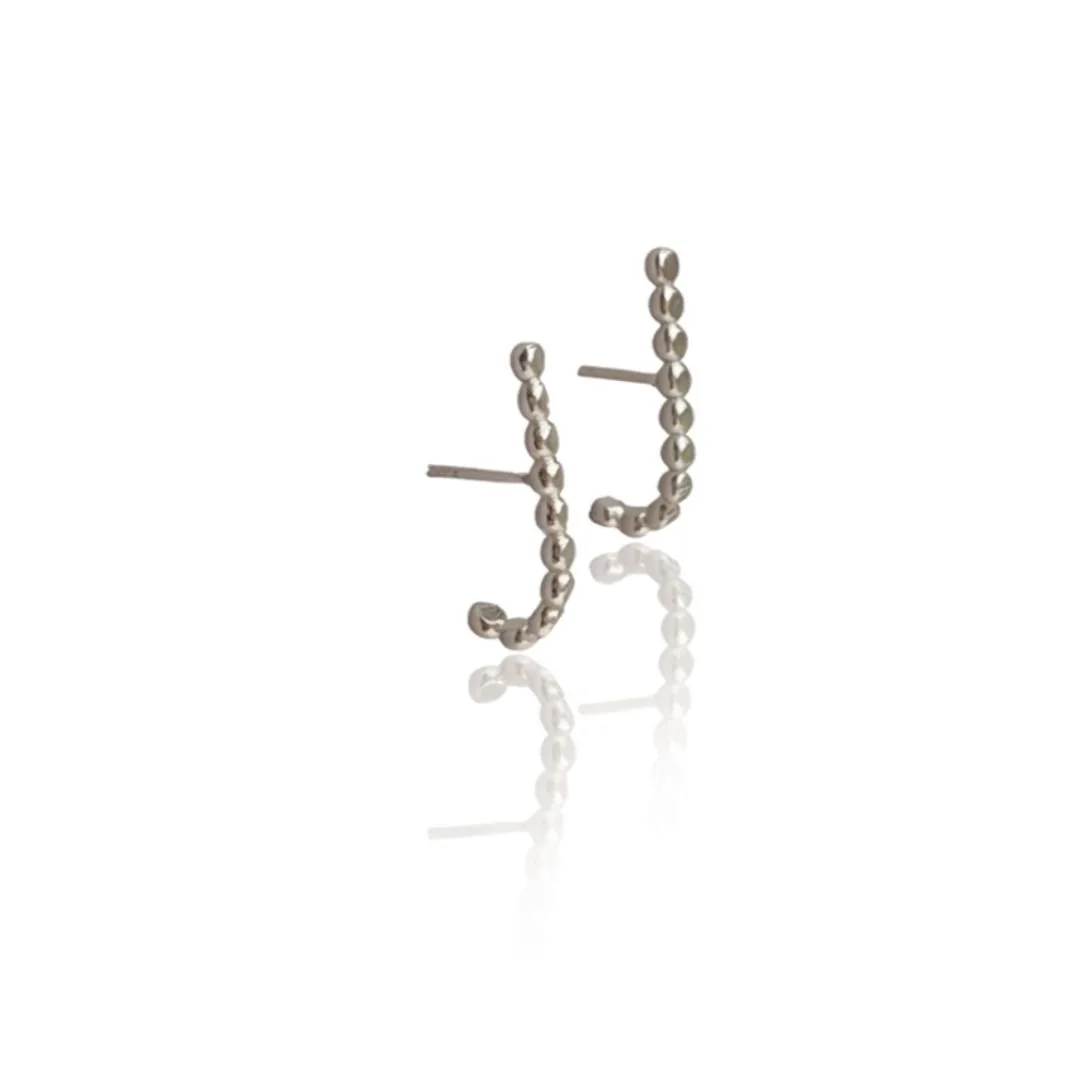 Half Huggies Hoop Earrings — Sterling Silver