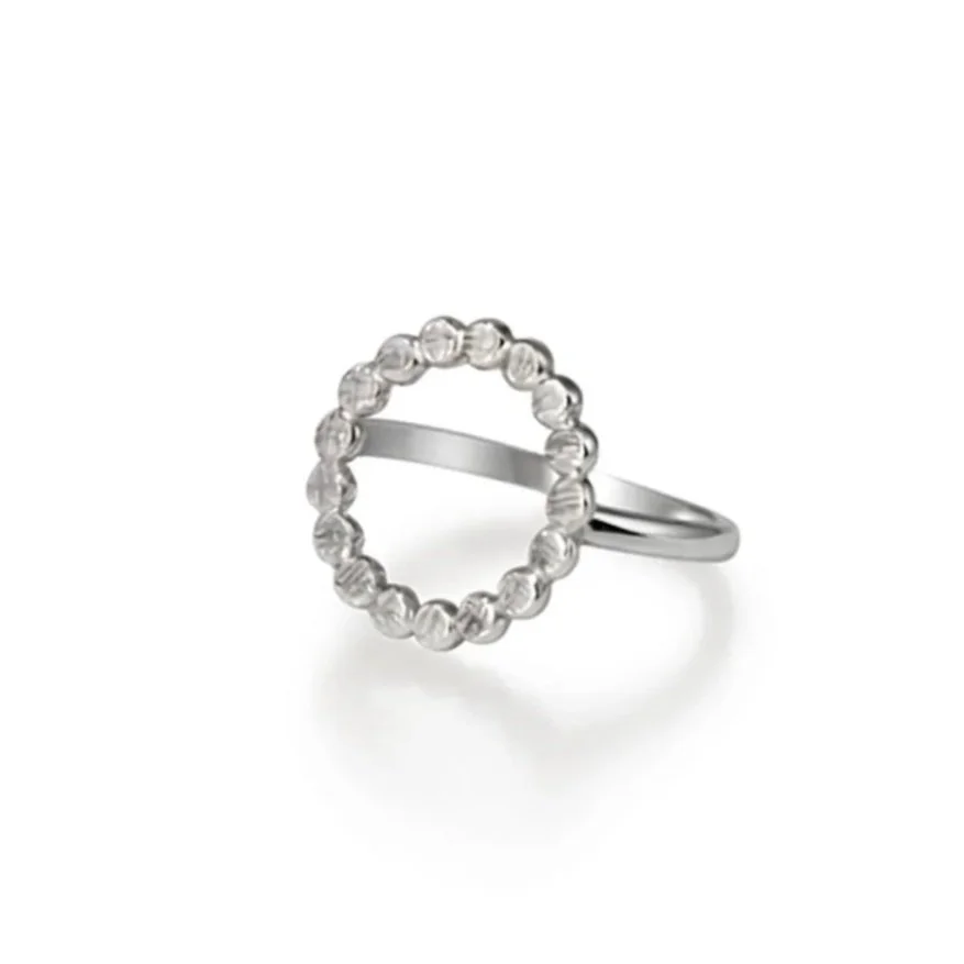 Dot Circle Ring — Sterling Silver