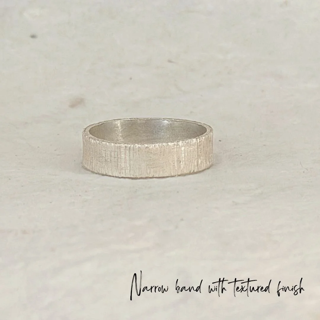 Narrow Sterling SIlver Band with textured finish.jpg