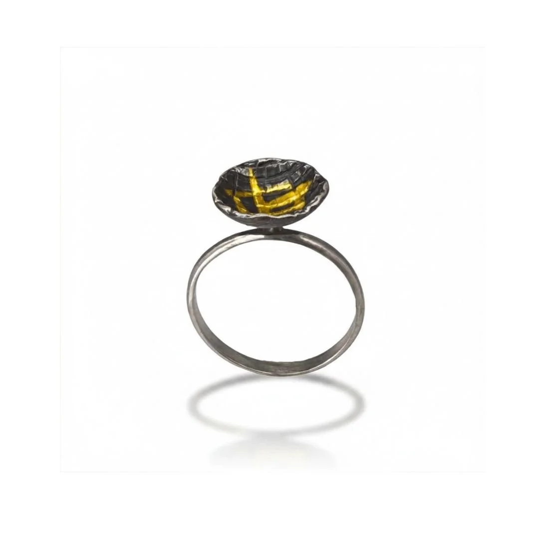 Oxidized Dome Ring with Keum-Boo