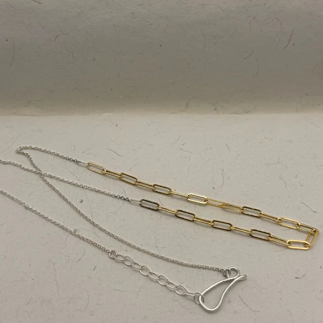 Double chain necklace - Sterling Silver and Gold Filled-12.jpg