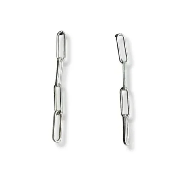 Link Post Earrings — Sterling Silver