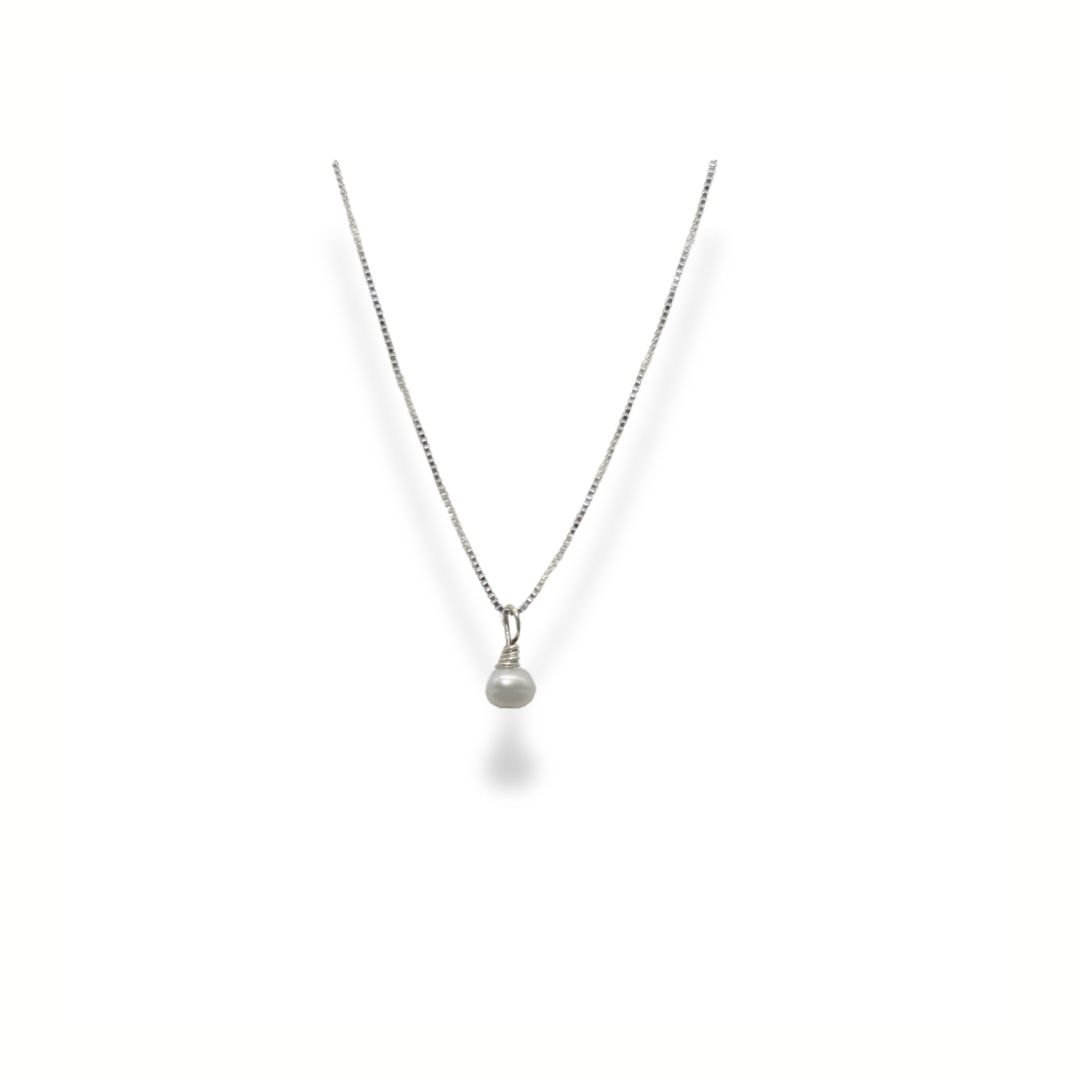 Pendant  Necklace -Pearl (Sterling Silver)