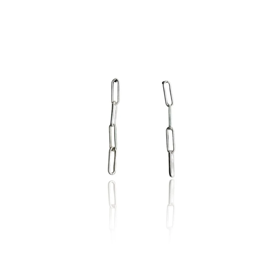 Link Post Earrings — Sterling Silver