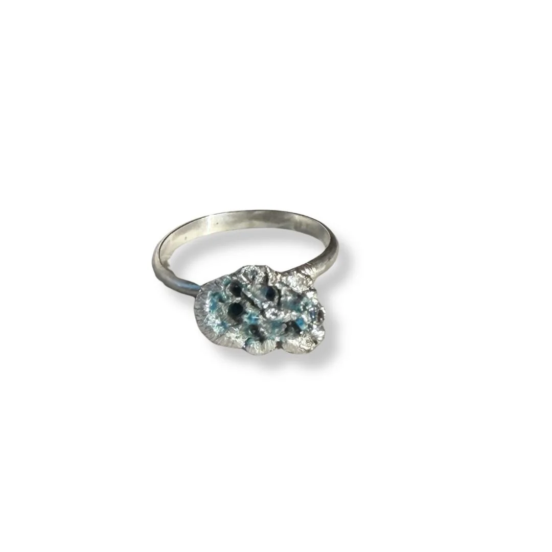 Organic Form Ring with Enamel
