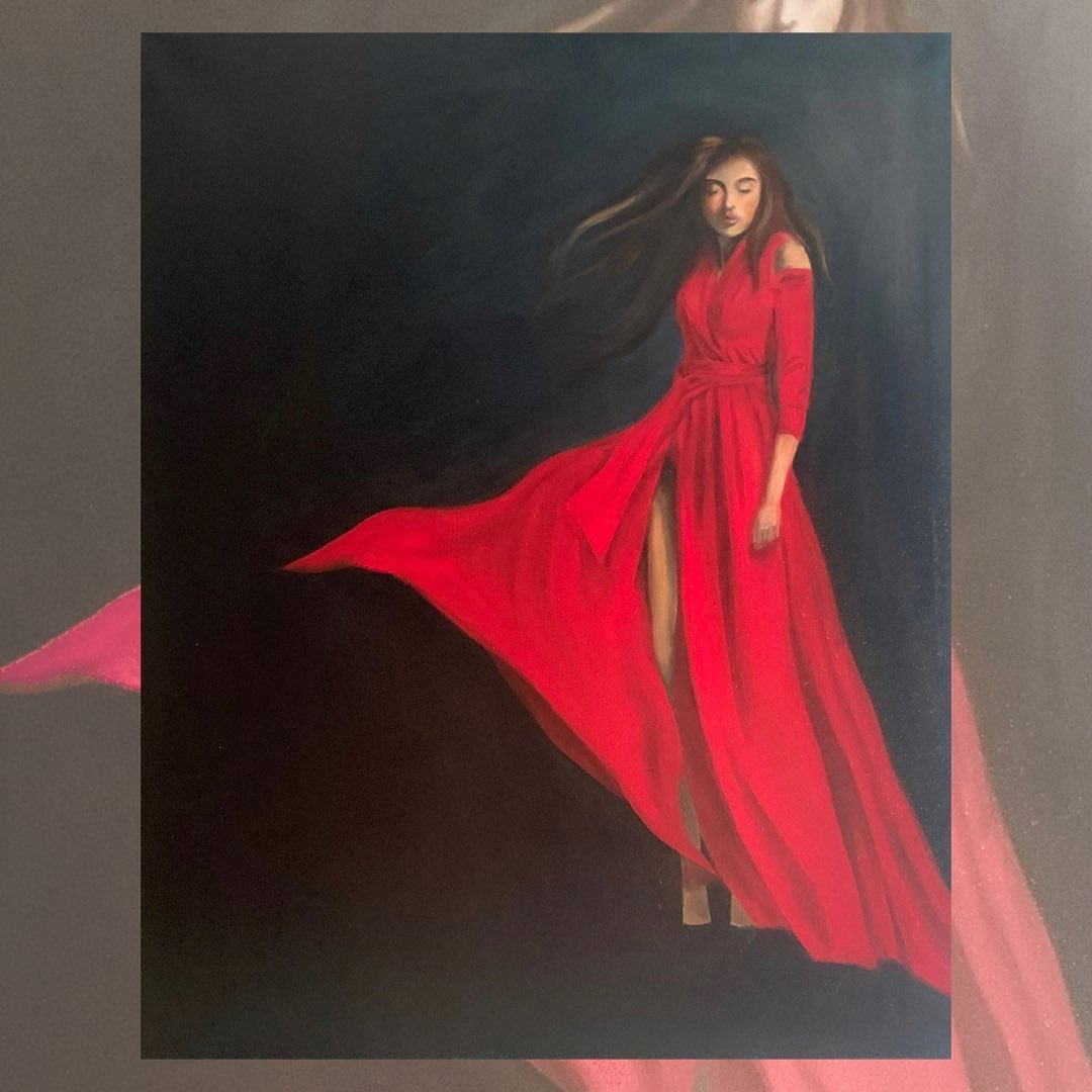 A red dress for Christmas. Hope you all are having an amazing Christmas week. If you see something in the online shop at shelbyathome.com and would like it before Christmas message me. I can open up for you or curbside deliver. This painting is &lsqu