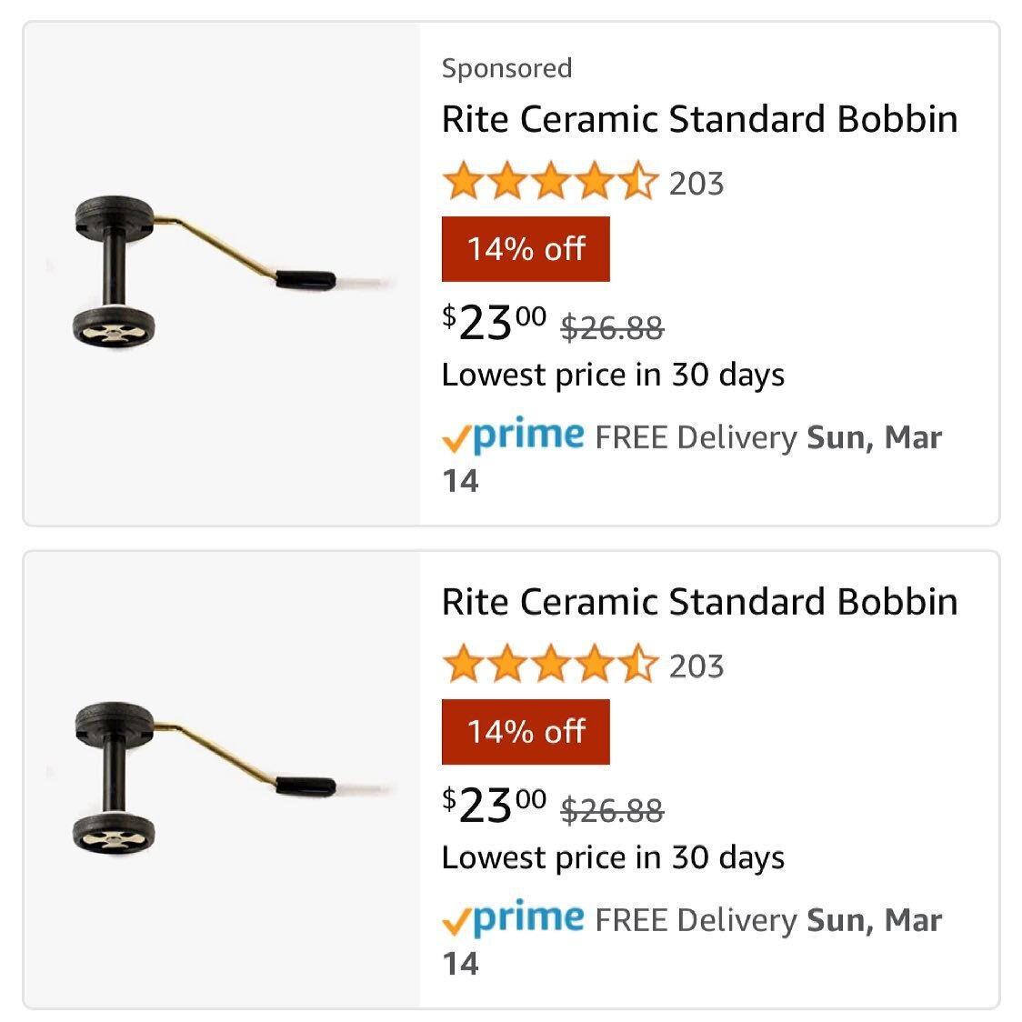 Thank you for making RITE BOBBIN the number one selling bobbin on Amazon!