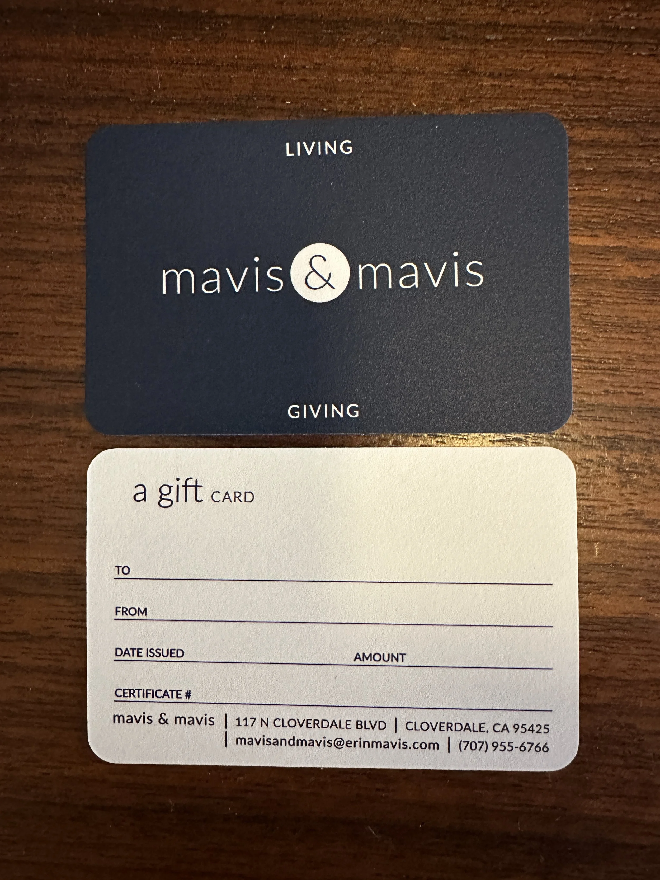 mavis mavis gift card.JPG