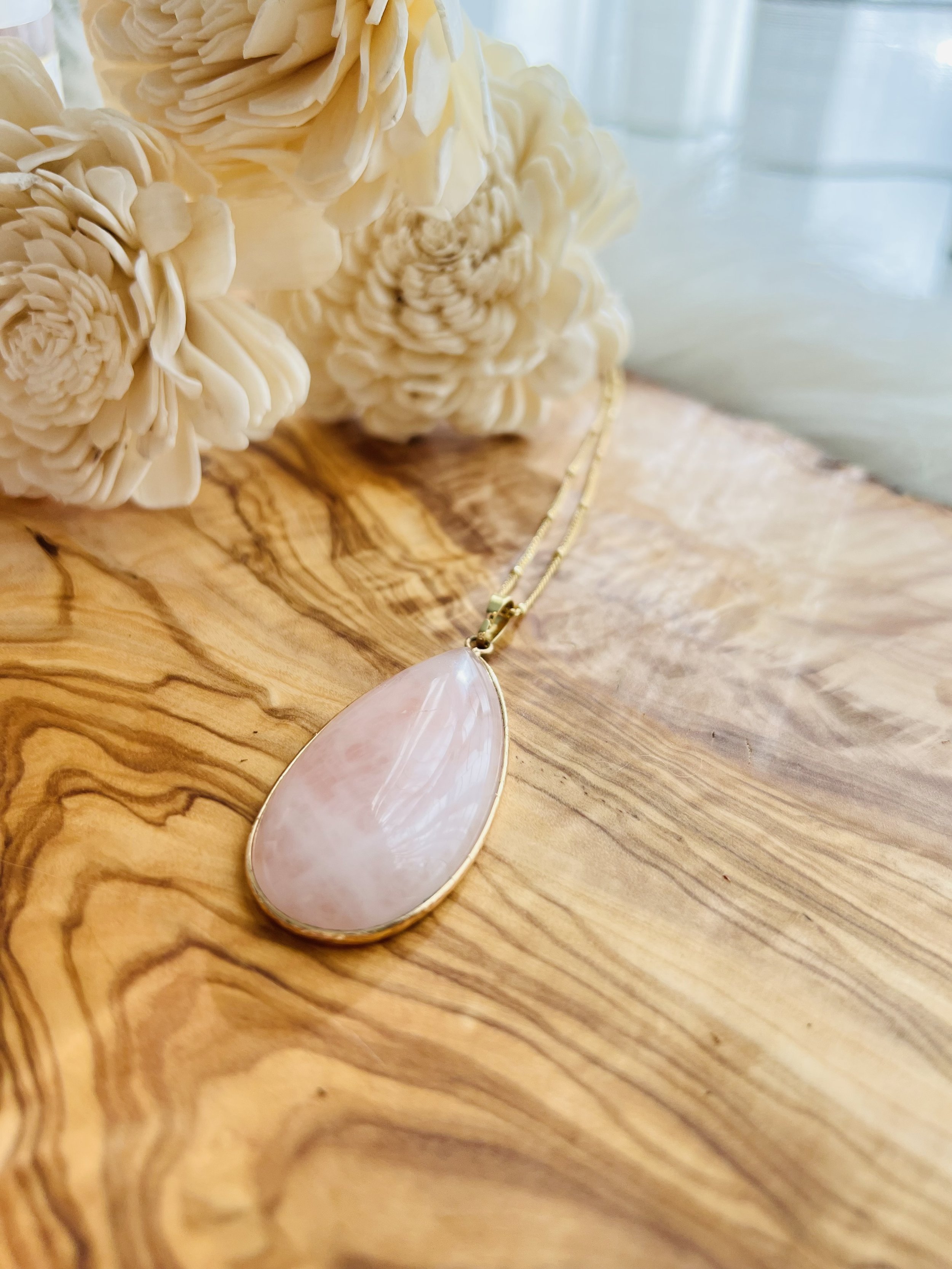 Extra Large Rose Quartz Nugget Necklace – Buddha Blossom Jewels
