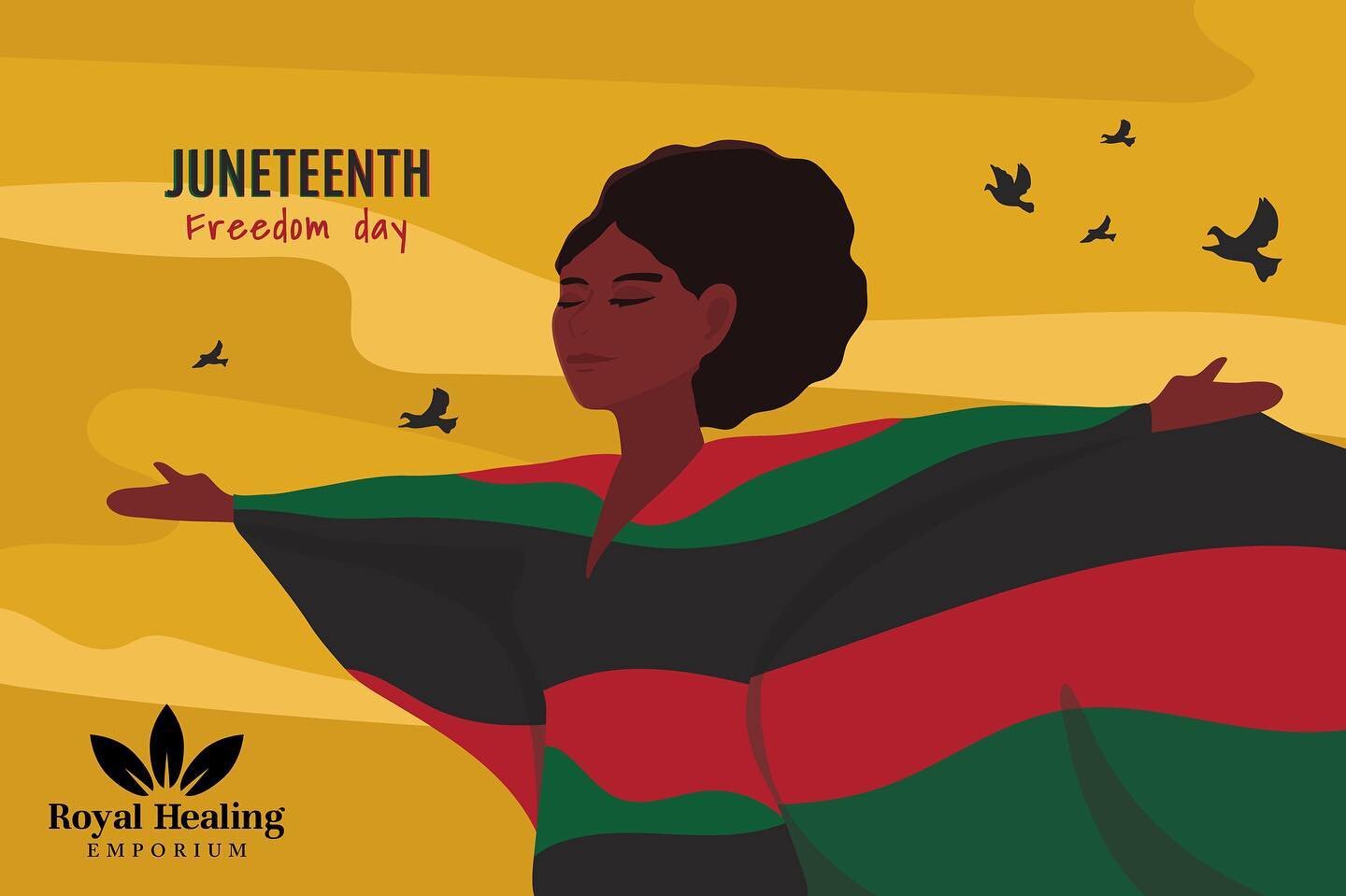 #Juneteenth&nbsp;A day to celebrate freedom and reflect on the continuing struggle for equality in all forms. Happy Freedom Day! 👊 #royalhelingemporium