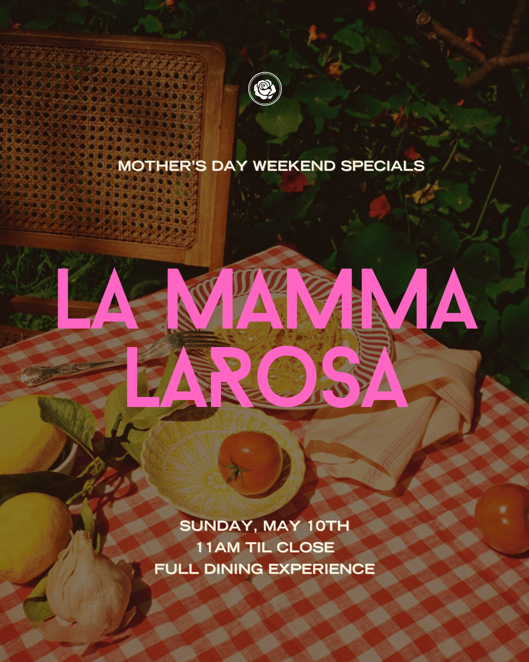 Mother's Day Italian Restaurant North of Boston, Full Service Dining, Specials and a Toast to Mom!