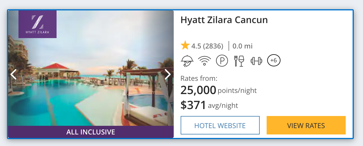   Booking directly with Hyatt, it’s 25,000 points/night.  