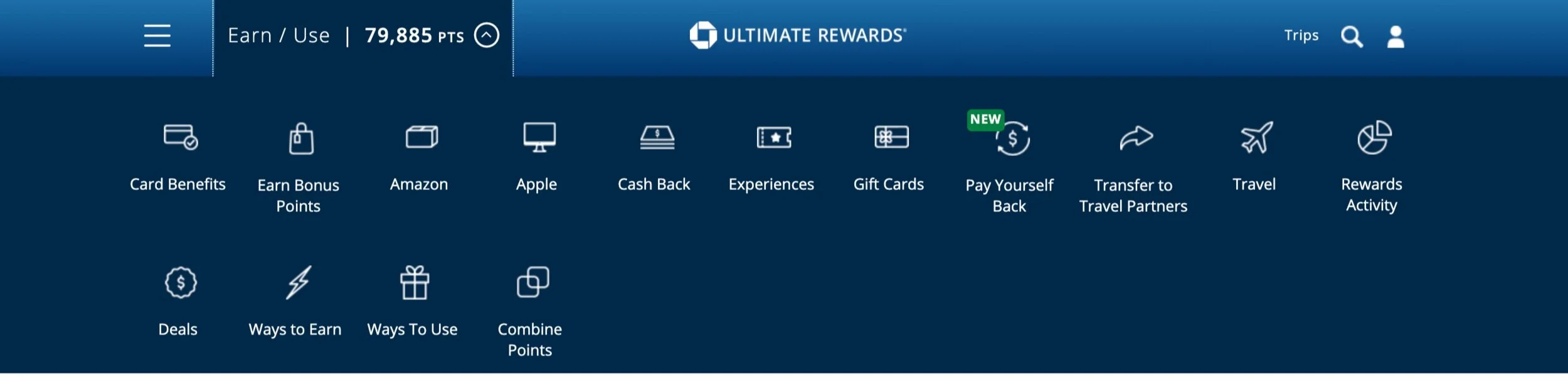   Click on the “Earn/Use” dropdown menu at the top, and then select the ninth option: Transfer to Travel Partners.  