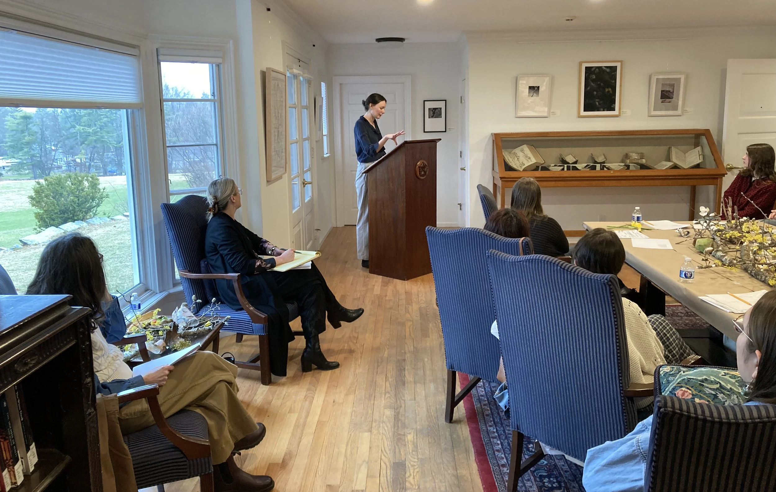  Artist in Residence Felicity Sheehy reads from her original poetry, inspired by the Kinney Center’s collection. 