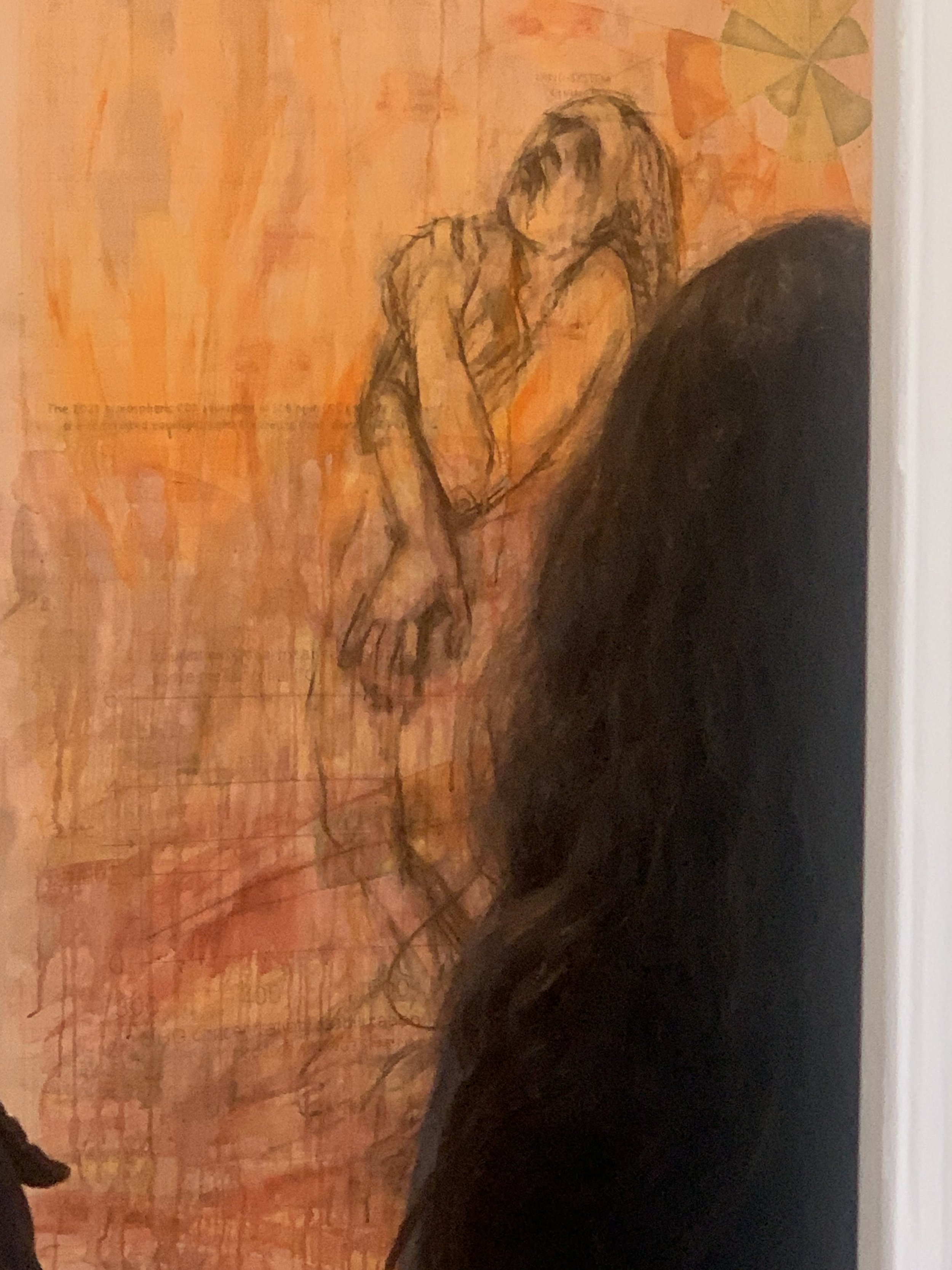 Martin’s depiction of Eve in a posture of grief comments on our own lived experiences of climate grief and eco-anxiety.